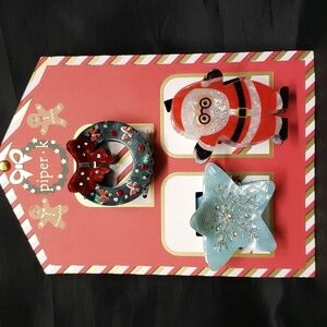 Piper K NWT Pearlized and Jeweled Holiday Hair Clips